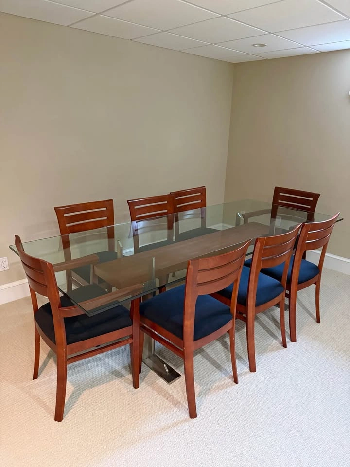 Modern Glass Dining Table Set – 8 Chairs - photo 4
