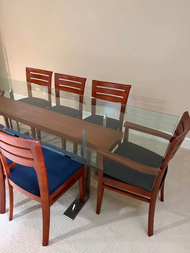 Modern Glass Dining Table Set – 8 Chairs - photo 5