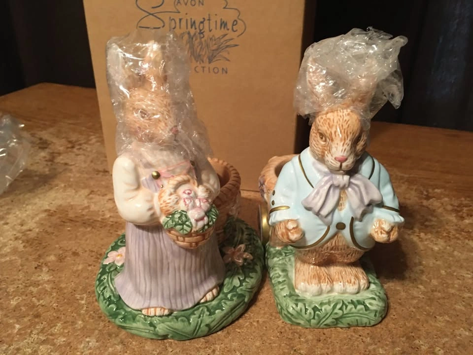2002 Avon Springtime Collection Mr. & Mrs. Bunny Tealight Holder - photo 3