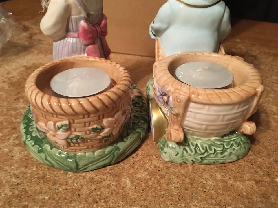 2002 Avon Springtime Collection Mr. & Mrs. Bunny Tealight Holder - photo 4