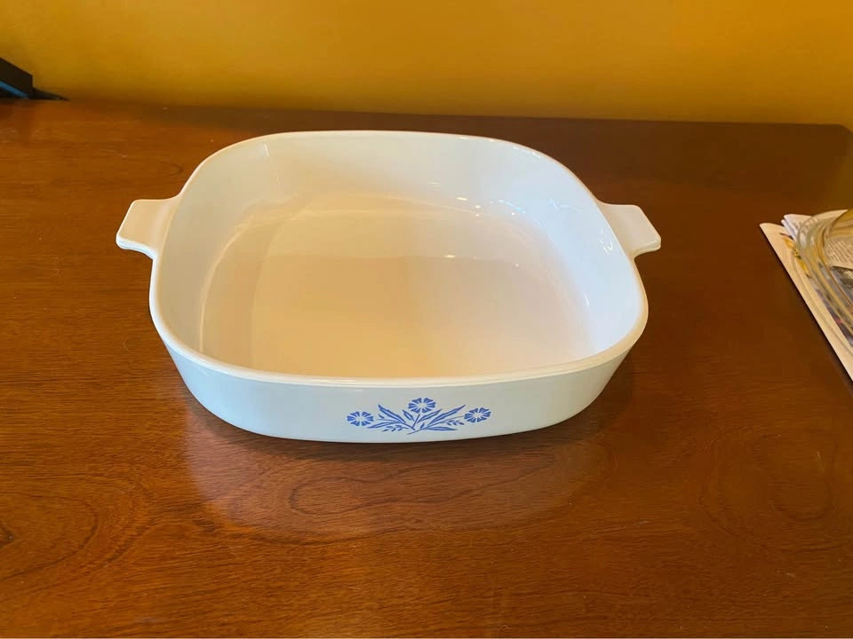 ⚽️ Vntg CorningWare P-16-B Blue Cornflower 10” Square Casserole - photo 3