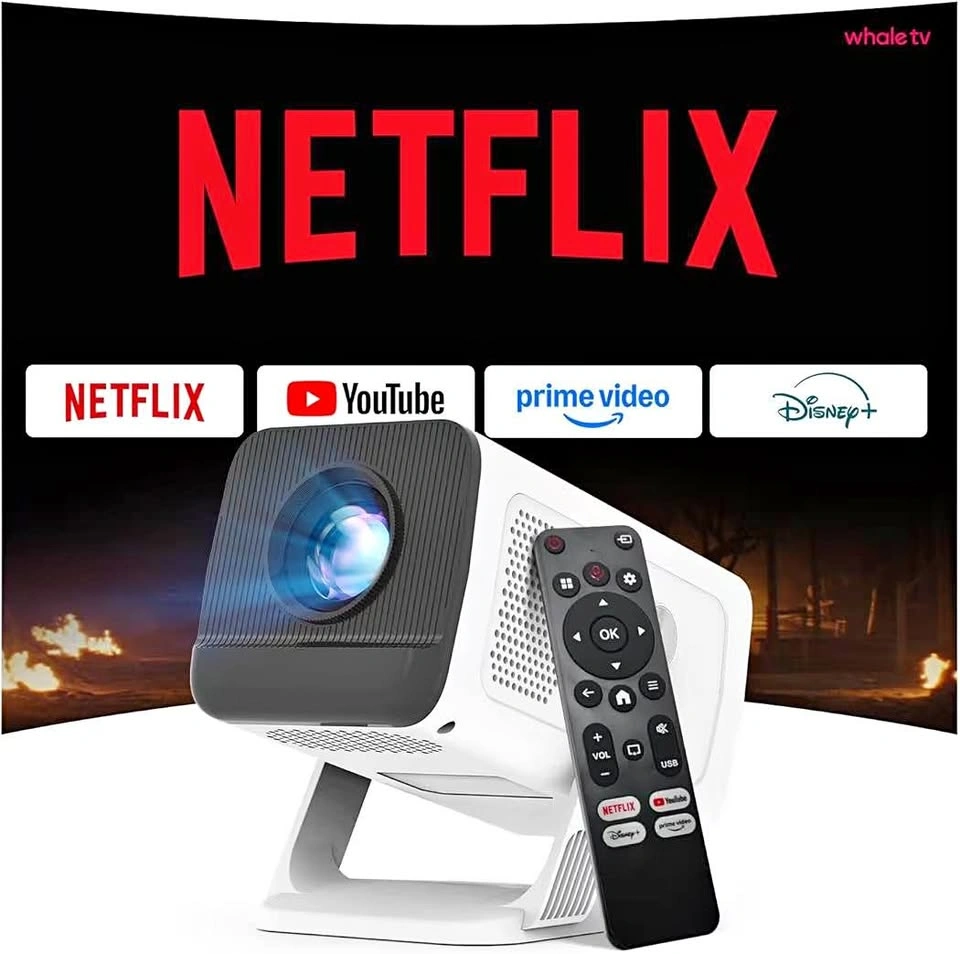 Smart Mini Projector with Netflix & YouTube 4K Support