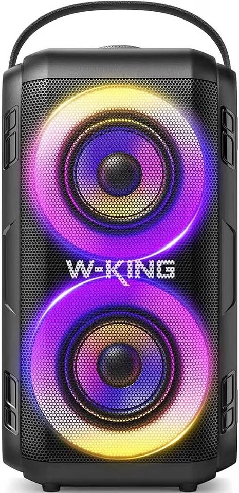 W-KING 80W Bluetooth Party Speaker – Super Bass, LED Lights