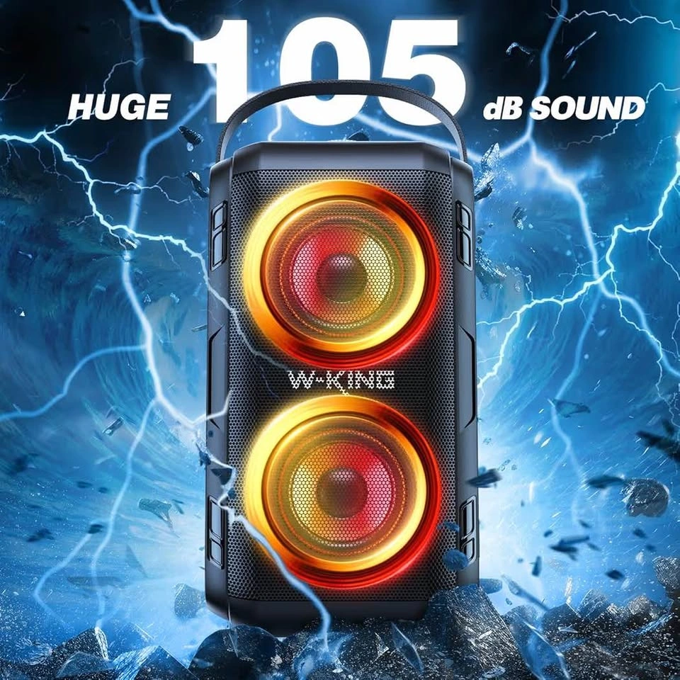 W-KING 80W Bluetooth Party Speaker – Super Bass, LED Lights - photo 3
