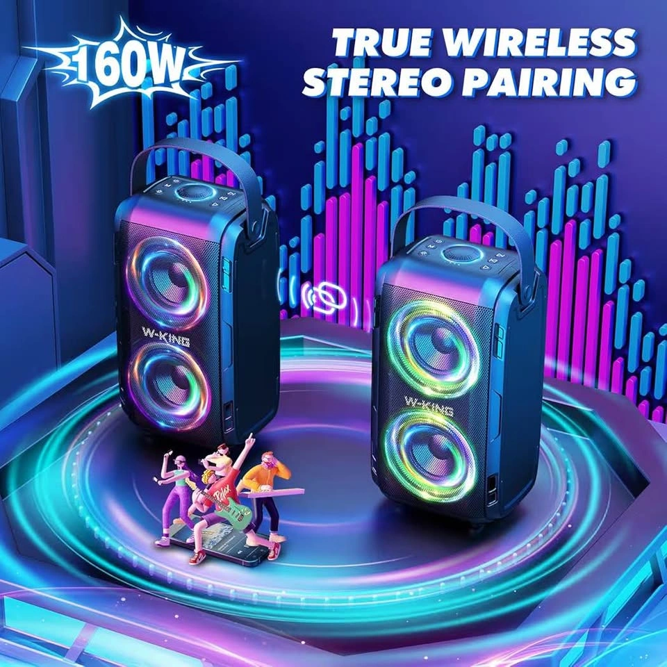 W-KING 80W Bluetooth Party Speaker – Super Bass, LED Lights - photo 5