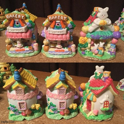 40 Hoppy Hollow Easter Village Houses & Figurines Lot - photo 2