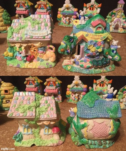 40 Hoppy Hollow Easter Village Houses & Figurines Lot - photo 4