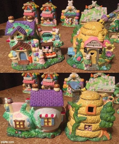 40 Hoppy Hollow Easter Village Houses & Figurines Lot - photo 5