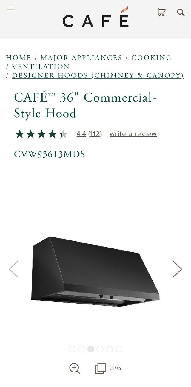 GE CAFE VENTILATION HOOD