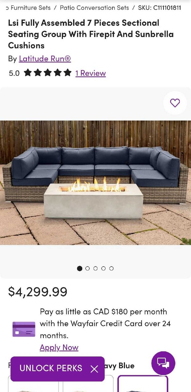 7 Pieces Sectional Seating Group With Firepit And Sun - photo 4