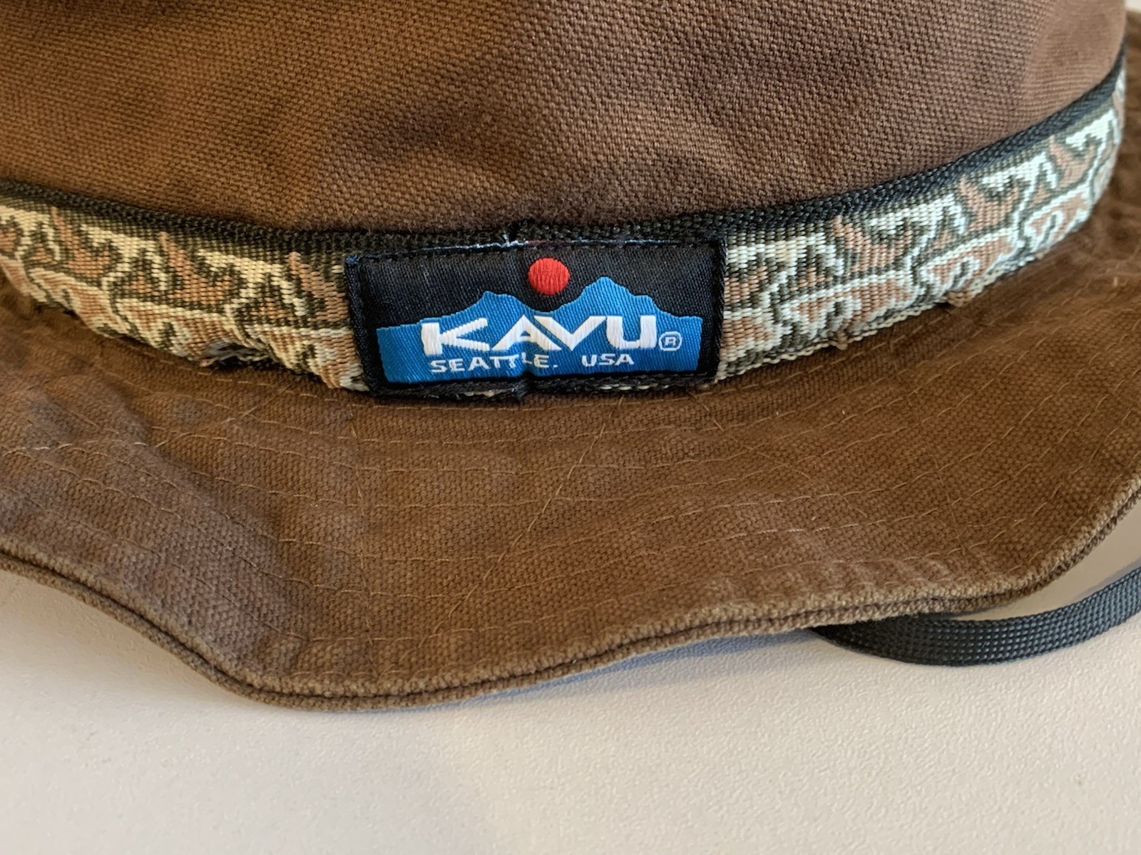 ⚽️ Vintage KAVU Bucket Hat Brown Cotton Canvas Adjustable USA - photo 2