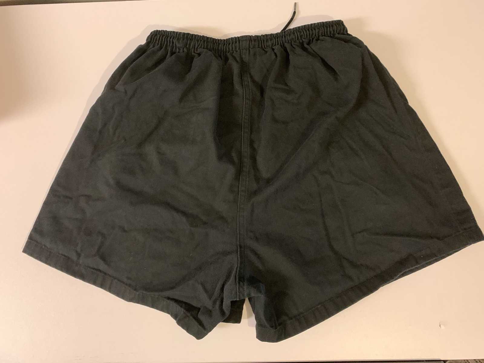⚽️ Vintage 90s Barbarian Rugby Wear Shorts XL Black 100% Cotton - photo 2