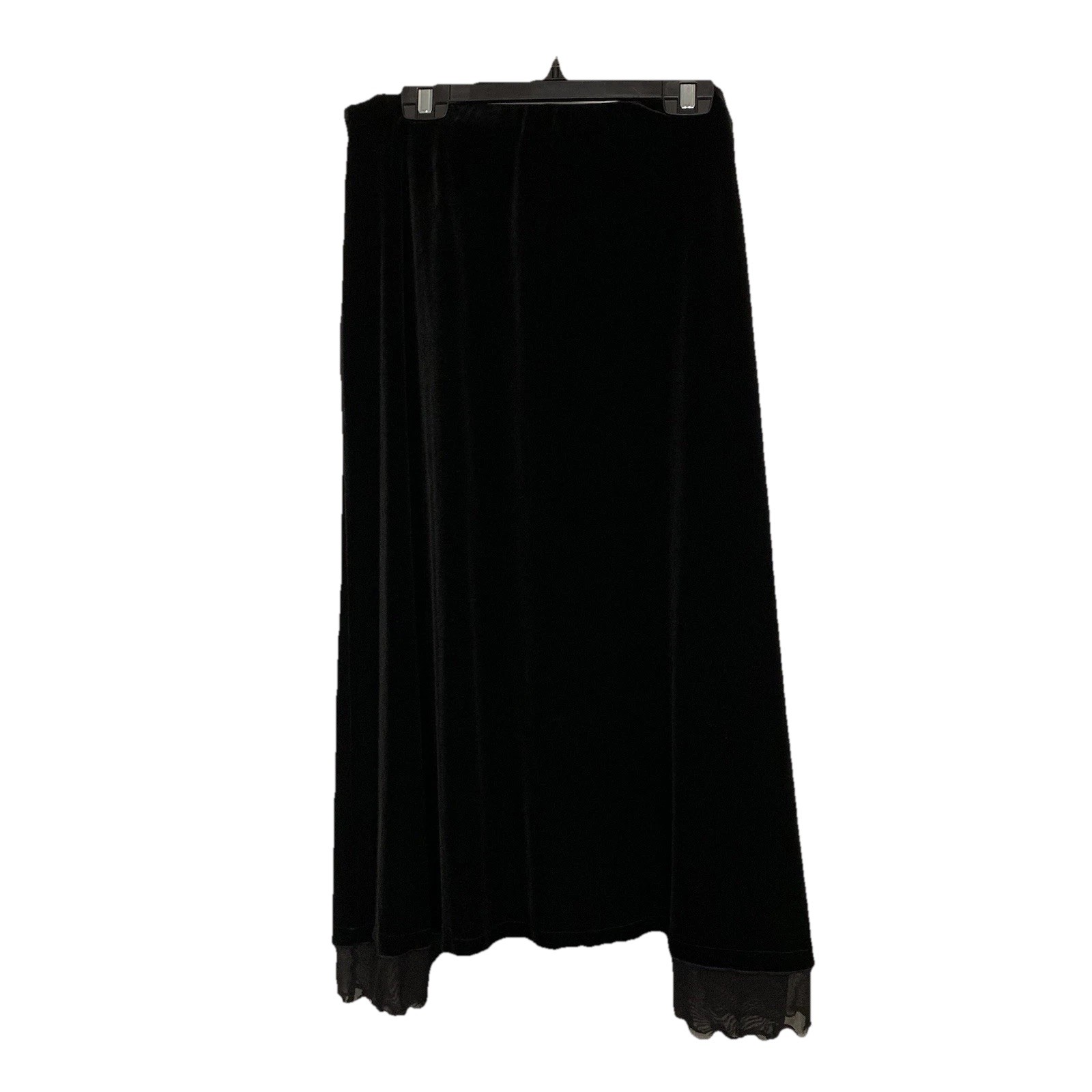 ⚽️ Black Velvet Midi Skirt L Sheer Mesh Y2K Whimsigoth Vintage