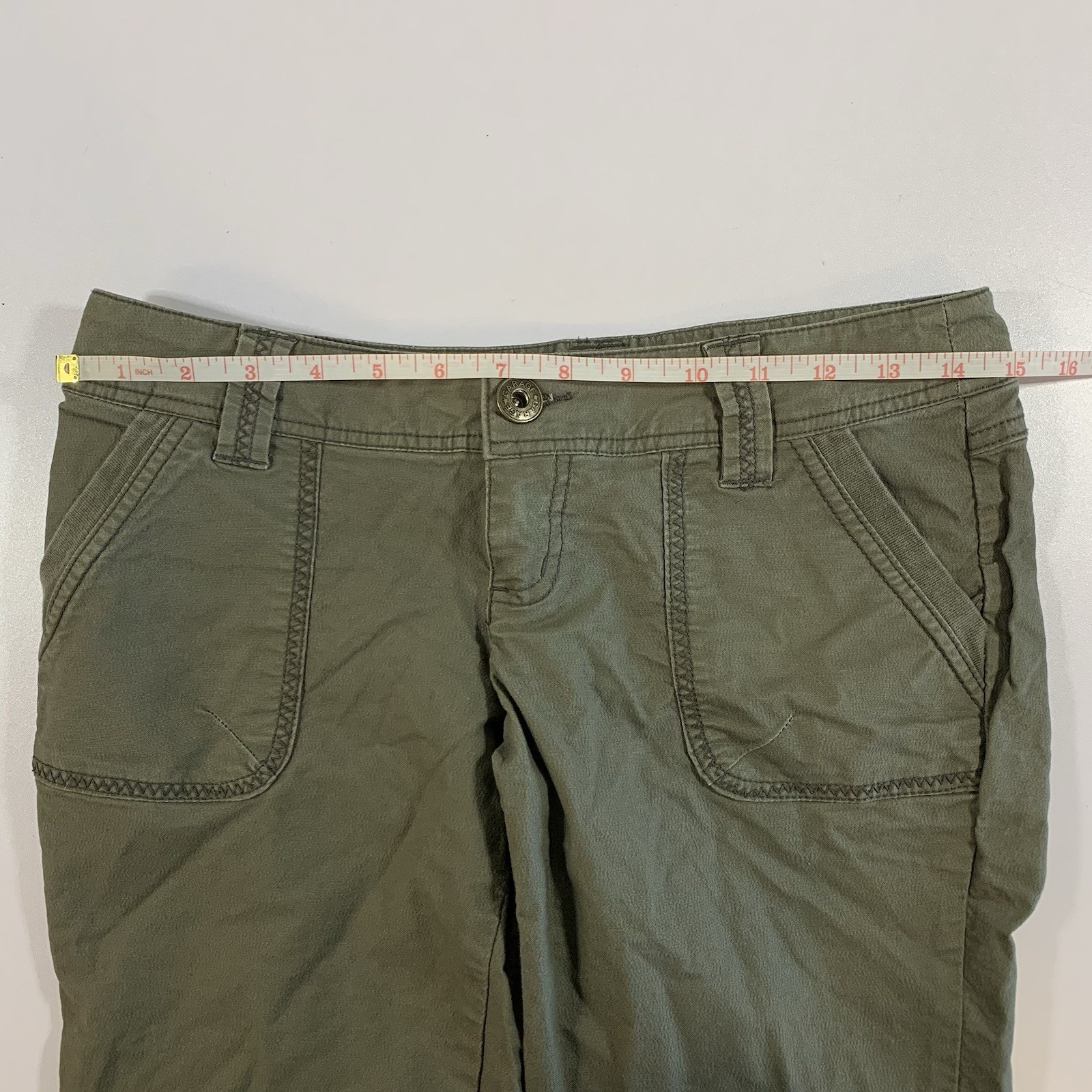 ⚽️ VTG Y2K Garage Low Rise Cargo Pants 5 Khaki Stretch - photo 3