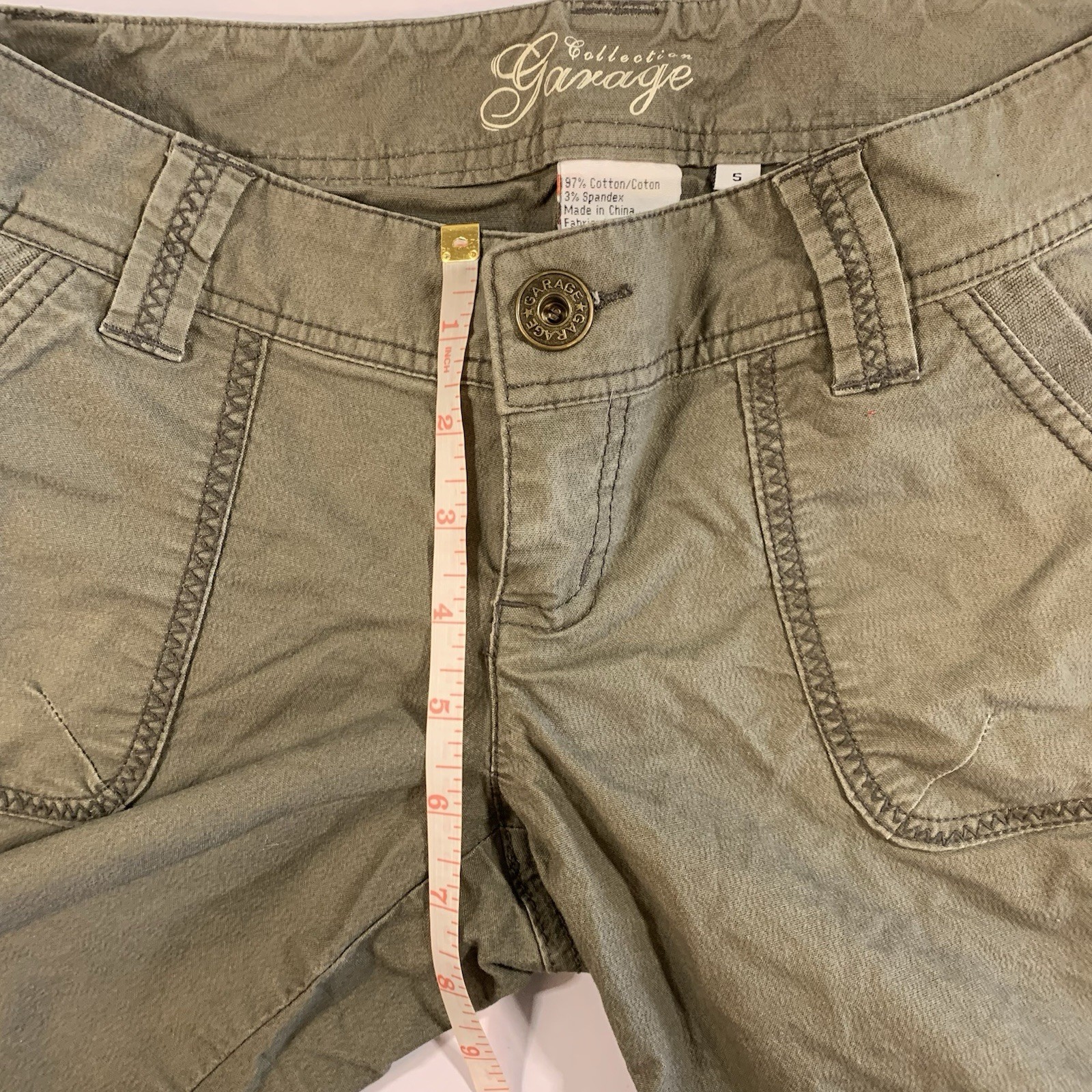 ⚽️ VTG Y2K Garage Low Rise Cargo Pants 5 Khaki Stretch - photo 4