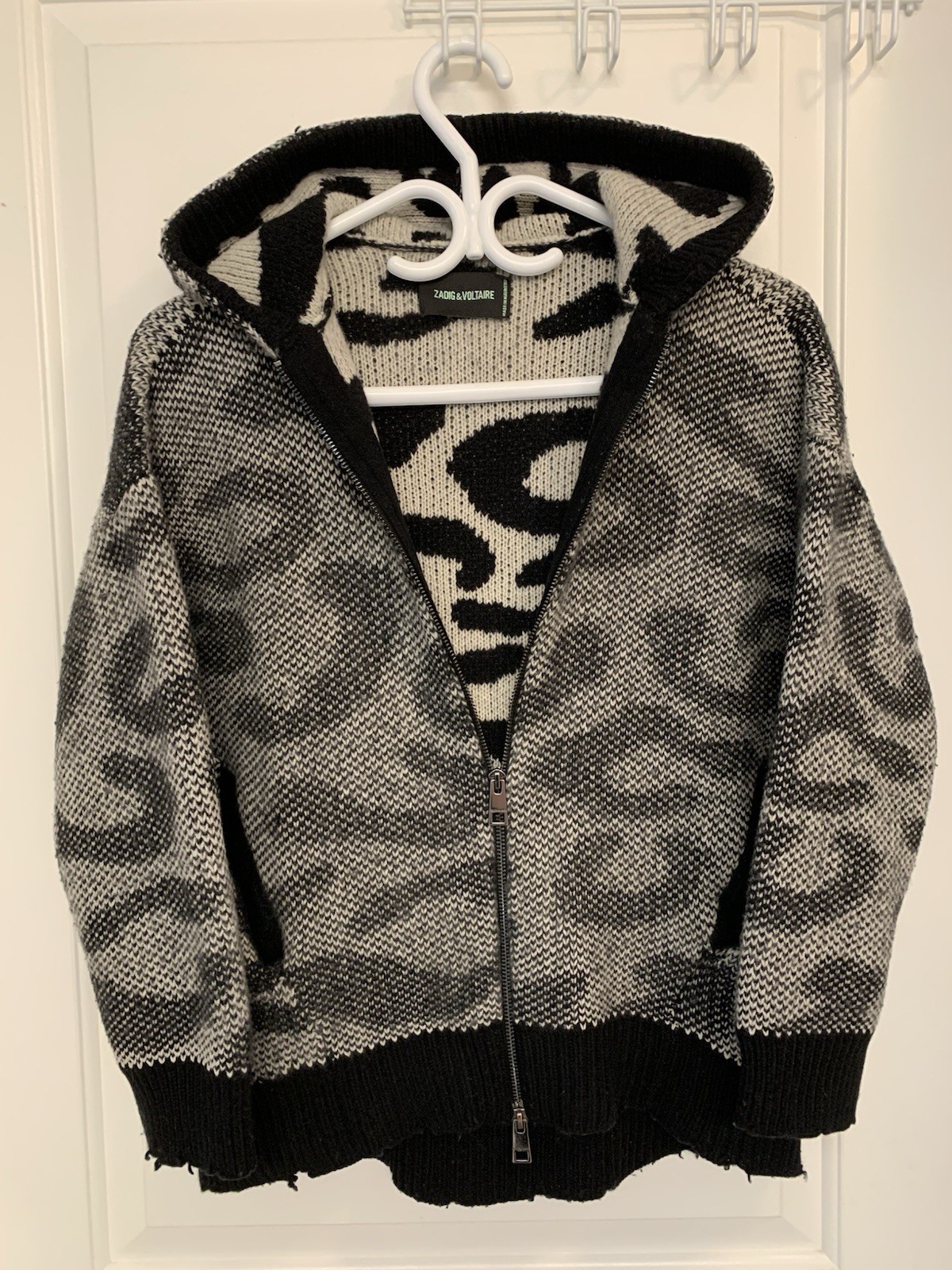 ⚽️ Zadig & Voltaire Lennox RC Leo Jacq Cashmere Leopard Hoodie