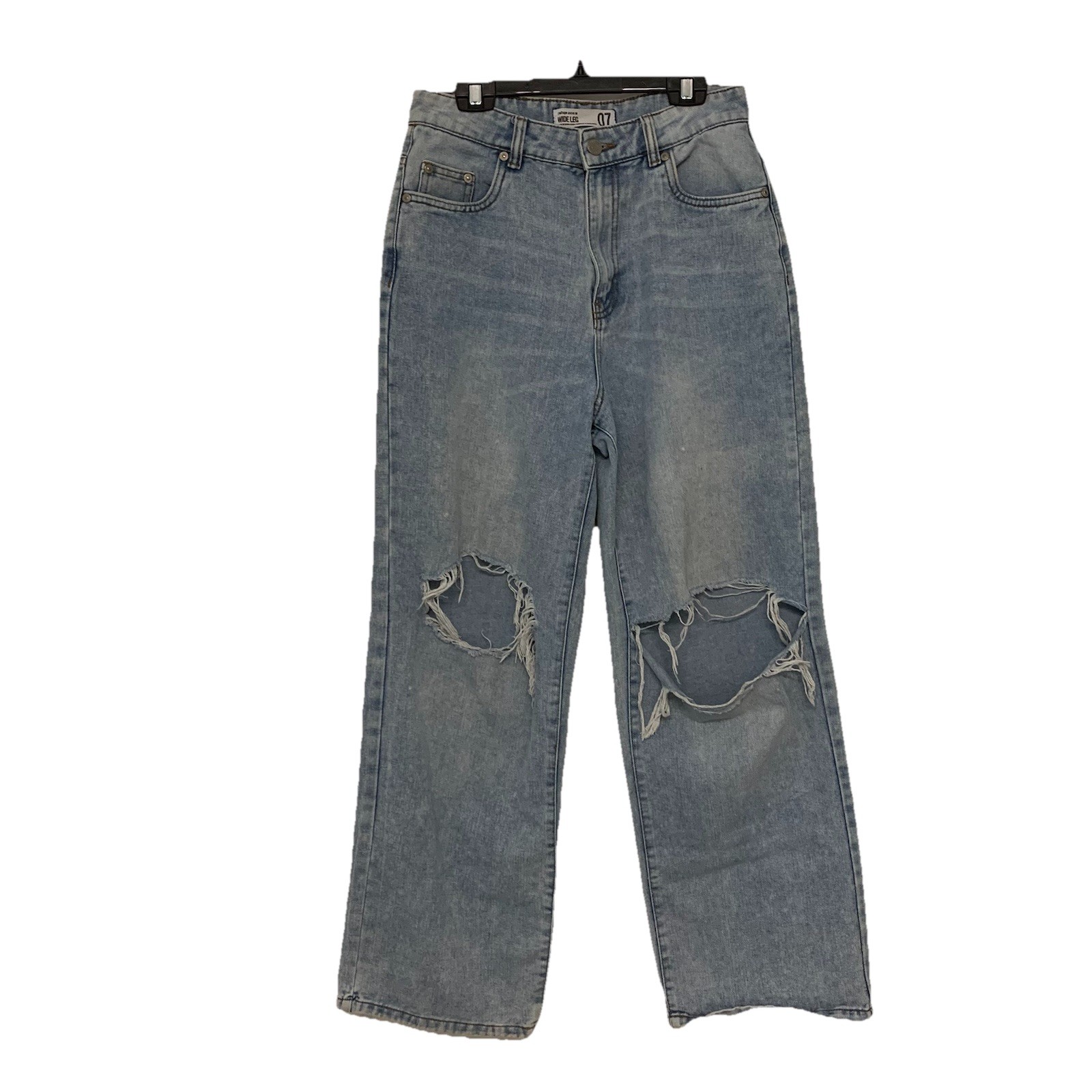 ⚽️ Refuge Denim Wide Leg Jeans 7 High Rise Light Wash Distressed