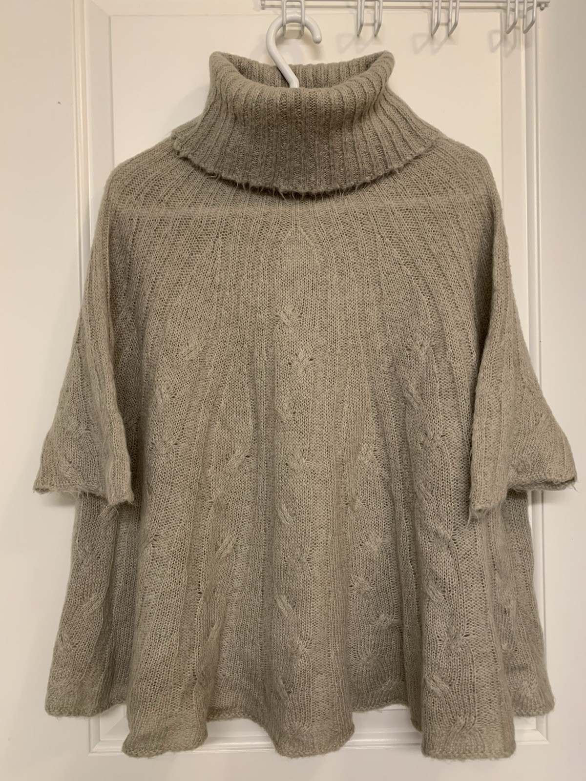 ⚽️ Summum Women Mohair Turtleneck Oversized Tunic Poncho Sweater