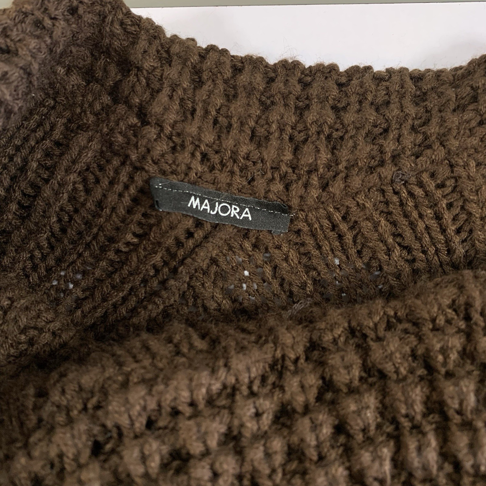 ⚽️ Majora Cape Sweater Womens One Size Brown Fringe Poncho - photo 2