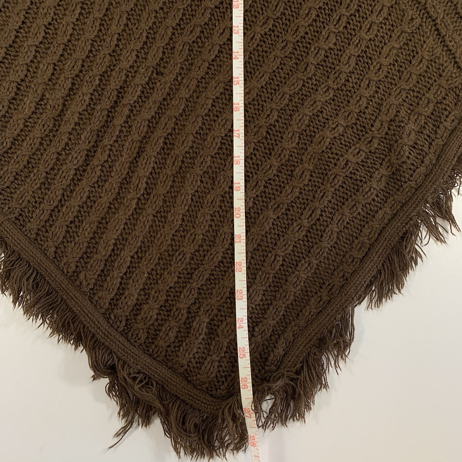 ⚽️ Majora Cape Sweater Womens One Size Brown Fringe Poncho - photo 4