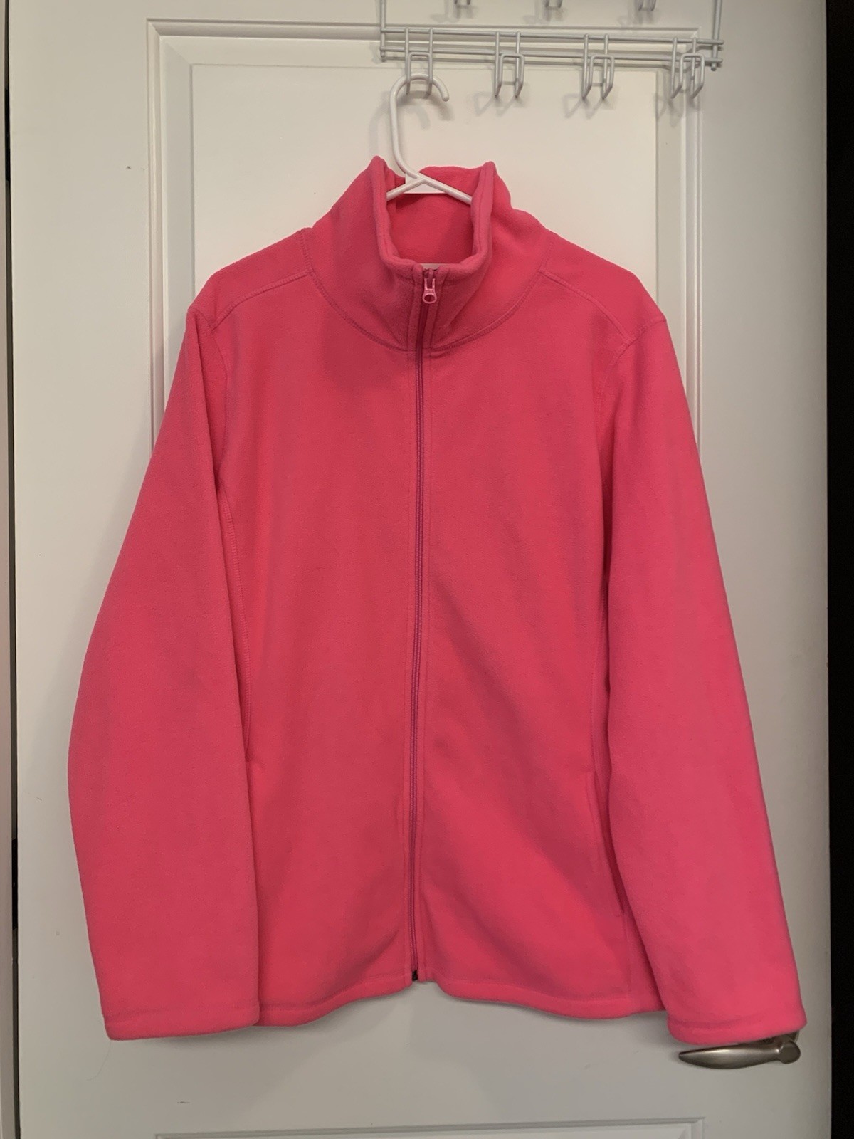 ⚽️ Old Navy Neon Pink Fleece XL Full Zip Bright Monochrome