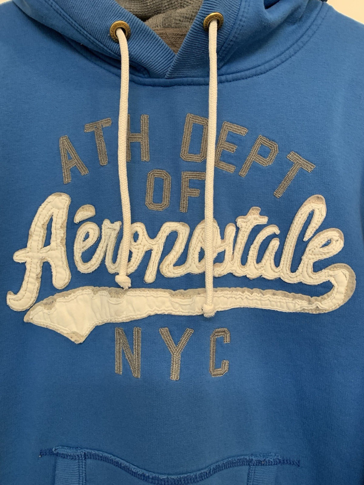 ⚽️ Y2K Aeropostale Hoodie Mens Large Blue - photo 2