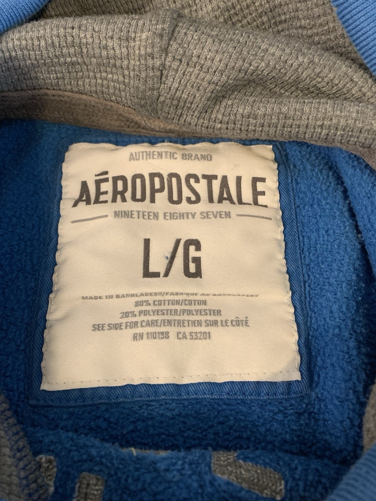⚽️ Y2K Aeropostale Hoodie Mens Large Blue - photo 4