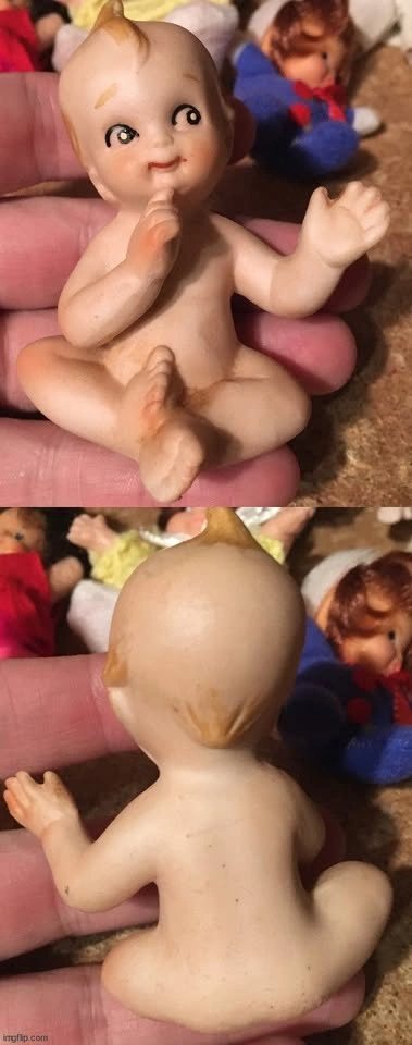 LOT OF 7 SMALL BABY DOLLS KEWPIE MATTEL SHOE BABY 1965 UD DOLL - photo 3
