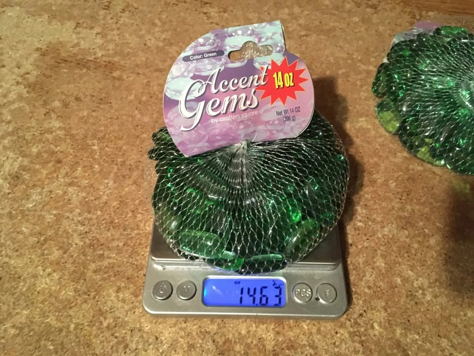 LOT OF 2 CRAFTERS SQUARE GREEN ACCENT GEMS 14 OZ. EACH DECORATIN - photo 5