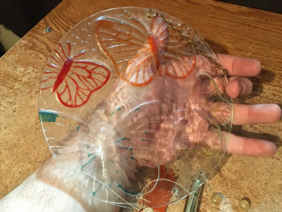 GLASS BUTTERFLIES WIND CHIME - photo 4