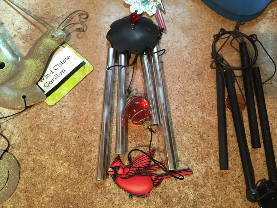 LOT OF 5 WIND CHIME BIRDS CARDINAL SNAIL TURTLE - photo 5