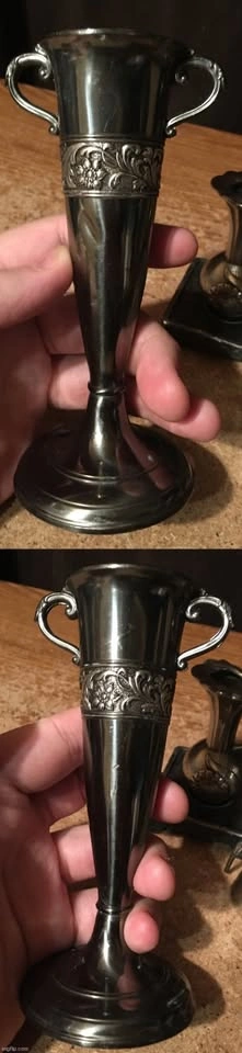 LOT OF 6 VINTAGE SILVER TONE VASE BELL MINI PITCHER CANDLE SNUFF - photo 2