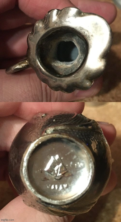 LOT OF 6 VINTAGE SILVER TONE VASE BELL MINI PITCHER CANDLE SNUFF - photo 5