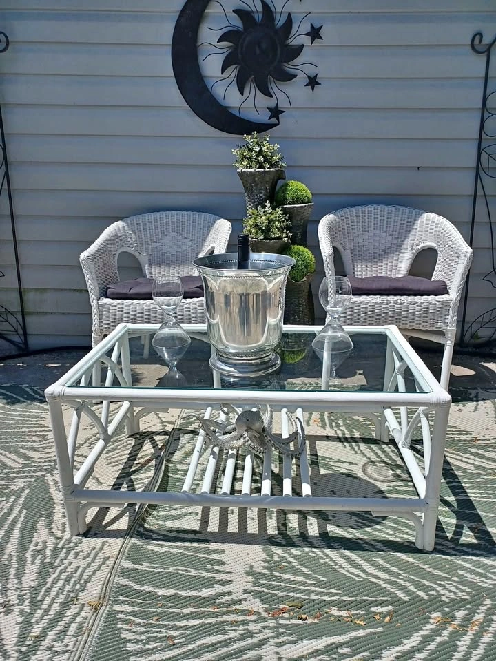 2 Wicker Chairs and Table Set
