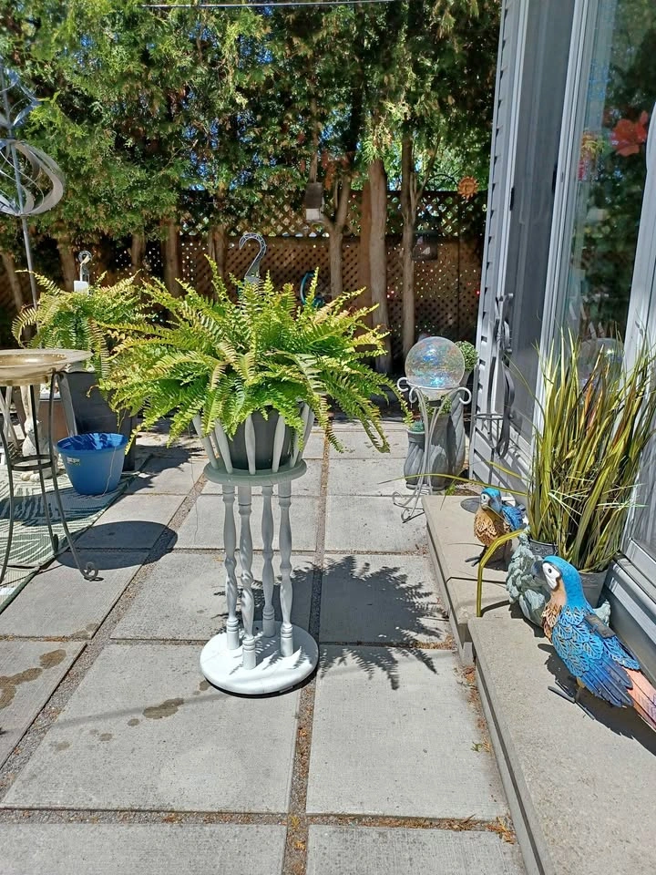 Solid Wood Vintage Spindle Leg Plant Stand in Good Condition