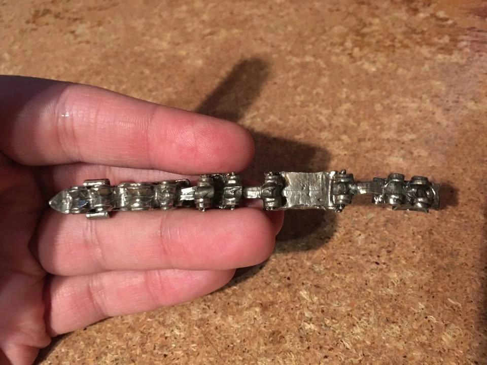 MINIATURE PEWTER TRAIN 4 CARS ENGINE COAL BUCKET CABOOSE 4 - photo 4