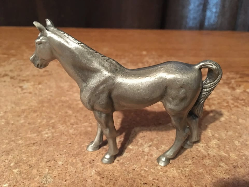 HUDSON PEWTER HORSE FIGURINE #100 3" X 3.75" - photo 2