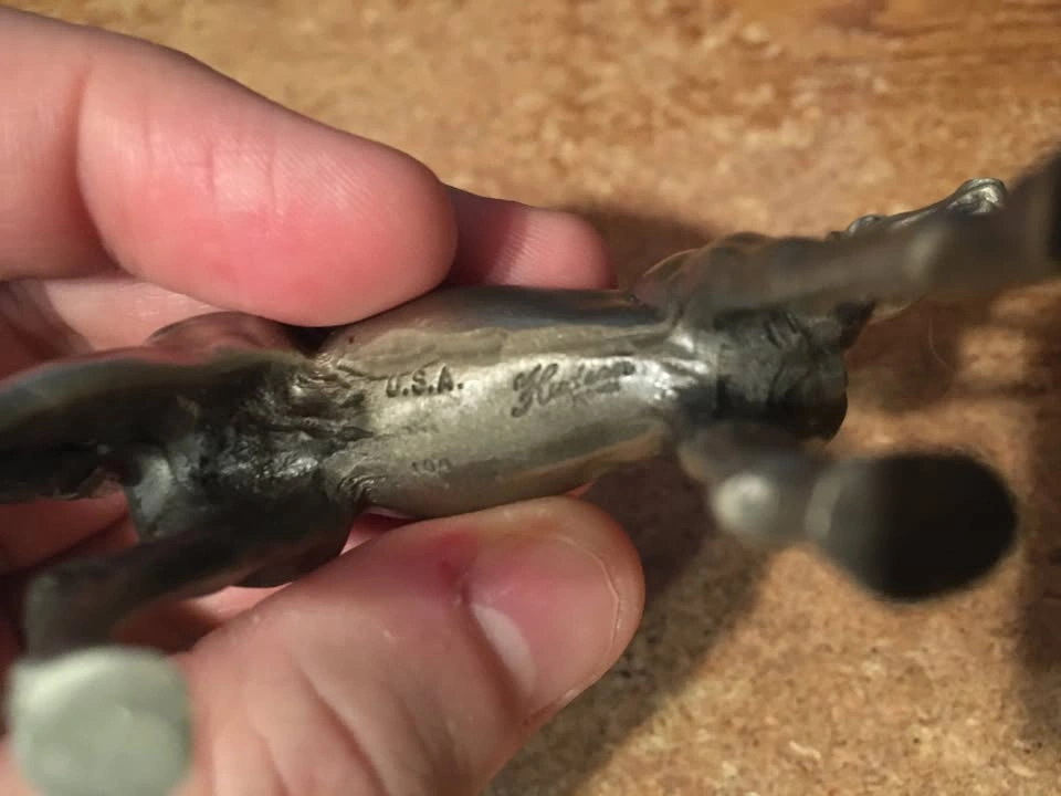HUDSON PEWTER HORSE FIGURINE #100 3" X 3.75" - photo 5