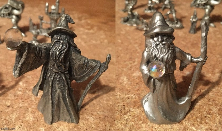 LOT OF 12 PEWTER FANTASY FIGURINES WIZARDS DRAGONS CASTLES - photo 2