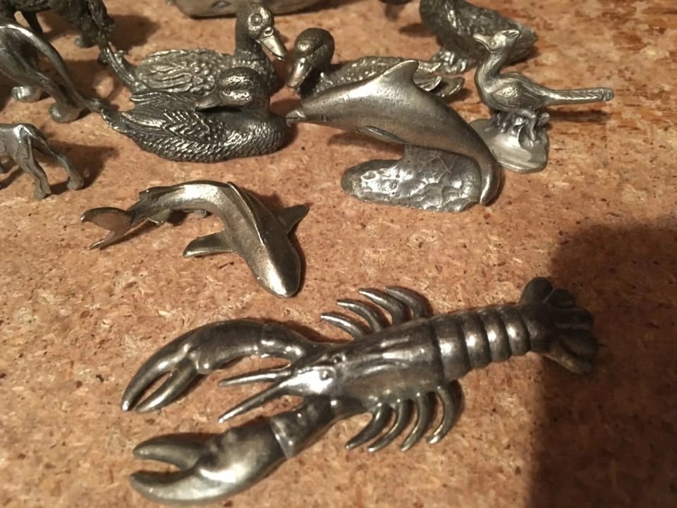 Lot of 42 Miniature Pewter Animal Figurines - photo 2
