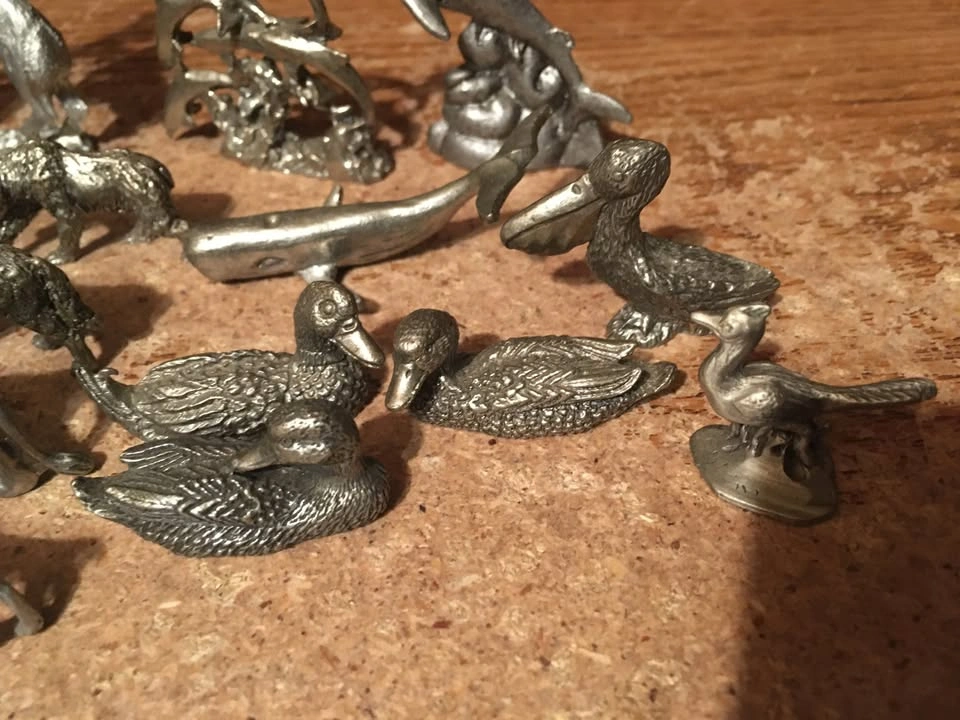 Lot of 42 Miniature Pewter Animal Figurines - photo 3