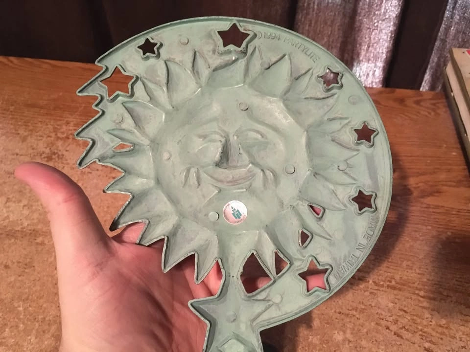VINTAGE 1994 PARTYLITE BRASS CELESTIAL SUN AND STAR CANDLE HOLDE - photo 5