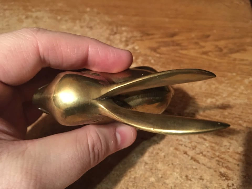 VINTAGE BUNNY RABBIT GREAT CITY TRADES SOLID BRASS FIGURINE - photo 5