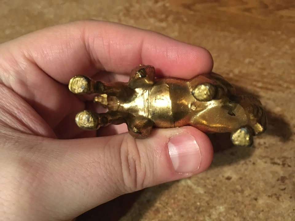 LOT OF TWO BRASS AND METAL HORSES GOLD TONE - photo 4