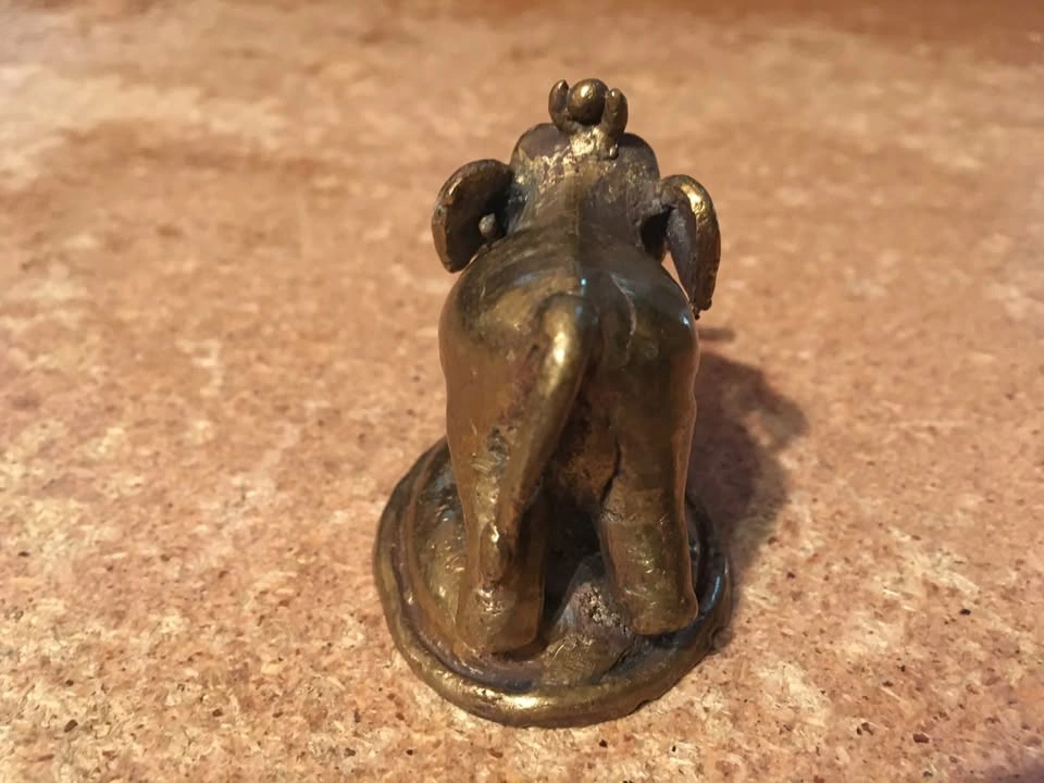 Lot of 2 Brass and Bronze Elephant Figurines - photo 4