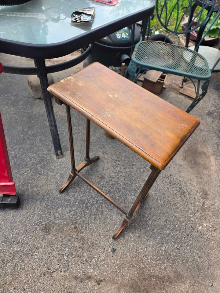 Vintage Wood End Table - photo 2