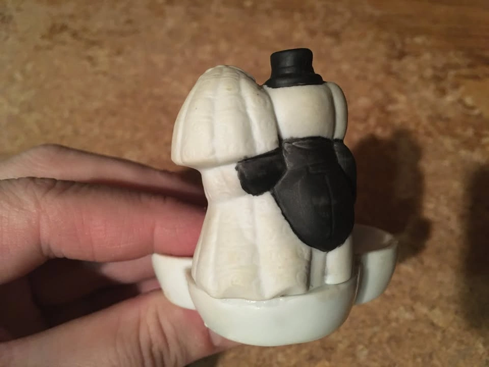ELEPHANT BRIDE AND GROOM HEART SHAPED TRINKET DISH RING HOLDER - photo 4