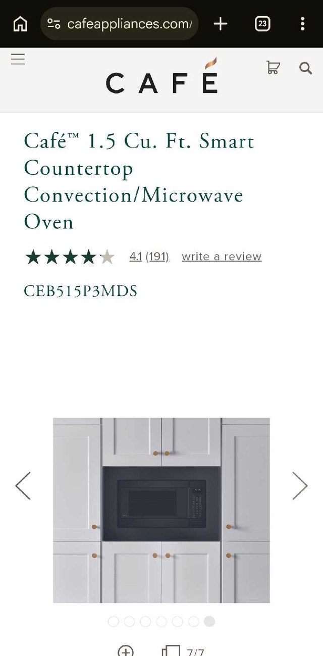 GE CAFE countertop microwave with built in cut out