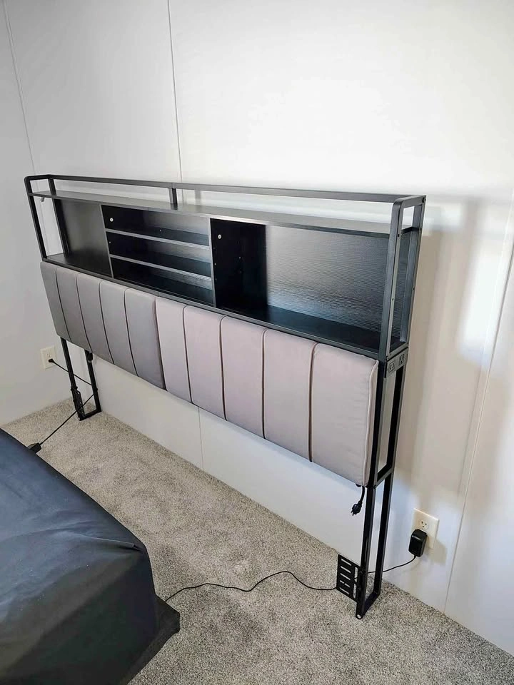 King Size Headboard Black 3 Tier LED Lighting