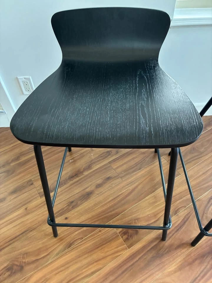 Pair of Black Counter Stools - photo 2